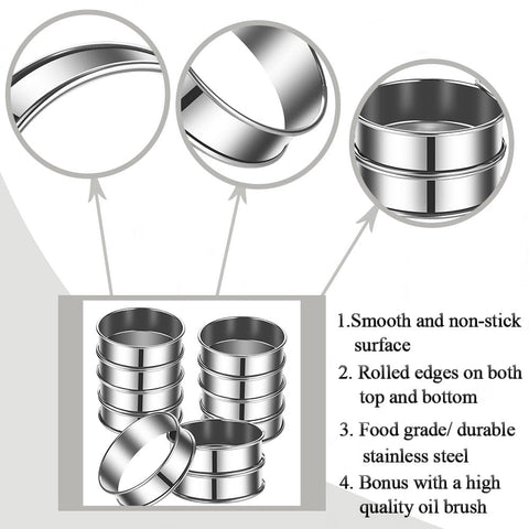 DATANYA stainless steel muffin ring dishwasher safe for quick cleanup