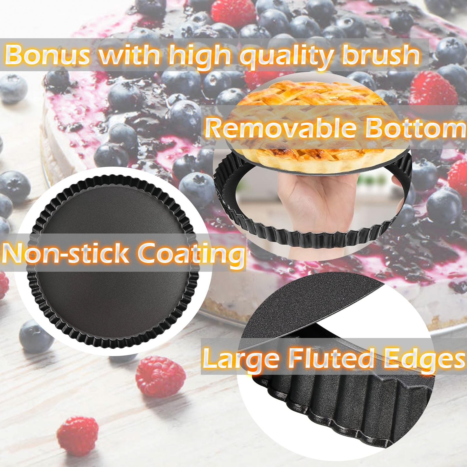 Datanya tart pan promotes even baking for consistent crust color and texture.