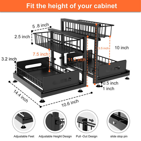 Dataroad Selead adjustable-height rack adapts to bottle heights and cabinet depth.