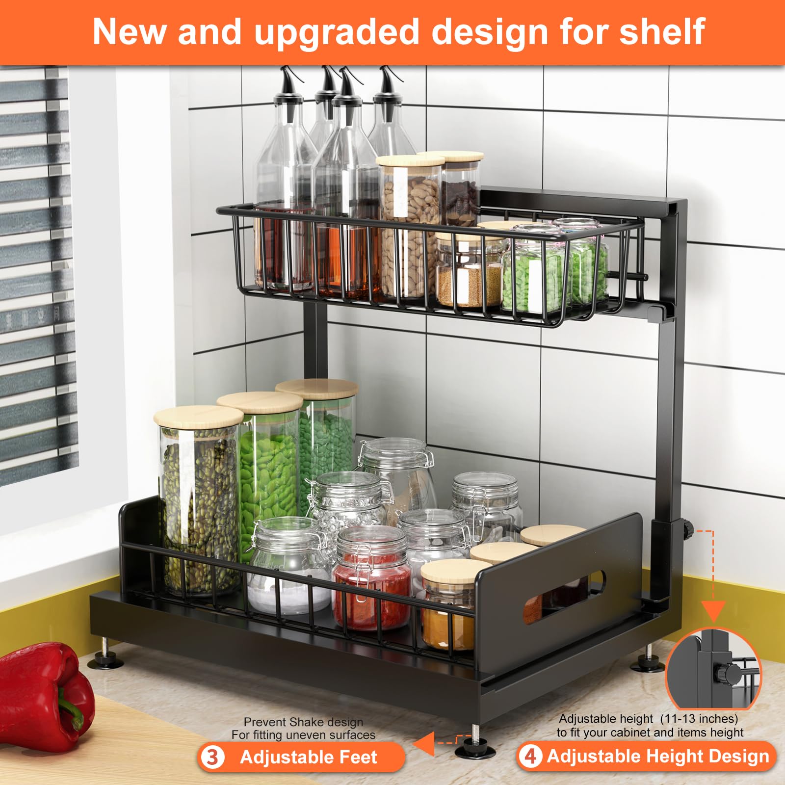 Dataroad Selead sliding shelf for kitchen and bath storage and visibility.
