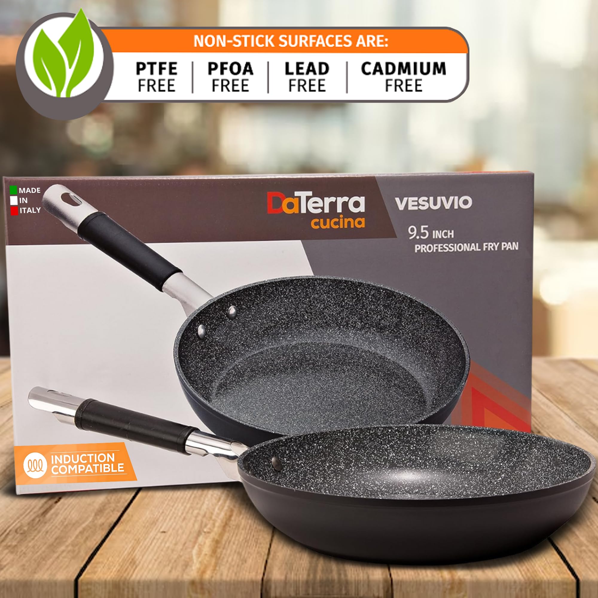 DaTerra Cucina nonstick pan clean-up is quick thanks to easy-release coating.