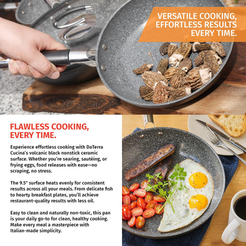 DaTerra Cucina oven-safe up to 450°F for finishing dishes in the oven.