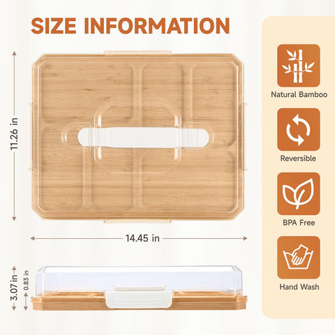 Datichee 11x14 bamboo board offers ample space for meat, cheese, fruit.