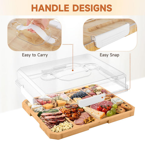 Datichee six-compartments tray demonstrates easy organization for snacks.