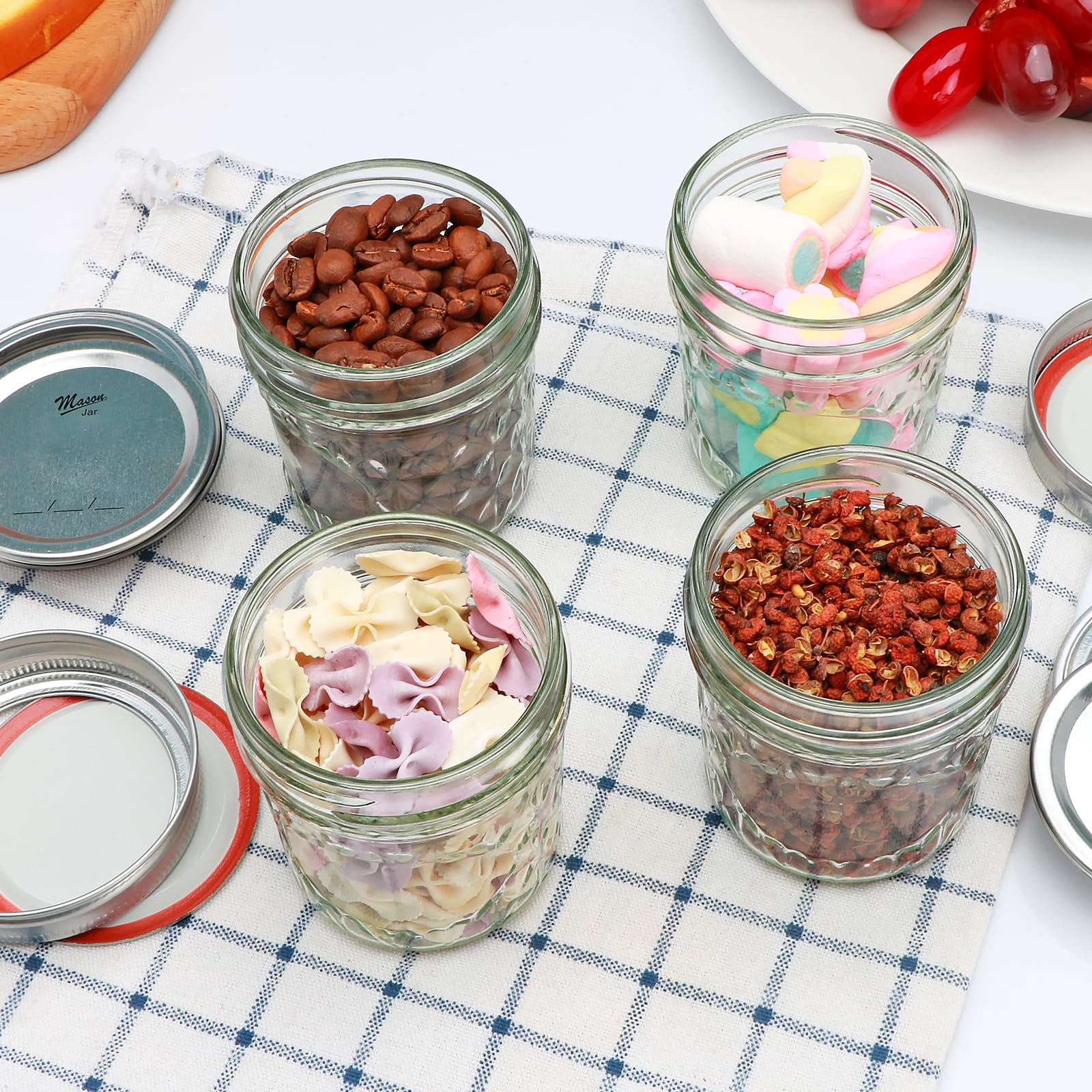 Datttcc 30-count jar set practical storage solution for spices and condiments.