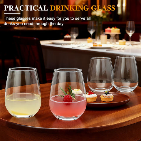 Datttcc balanced-base stemless glass reduces tipping and spills