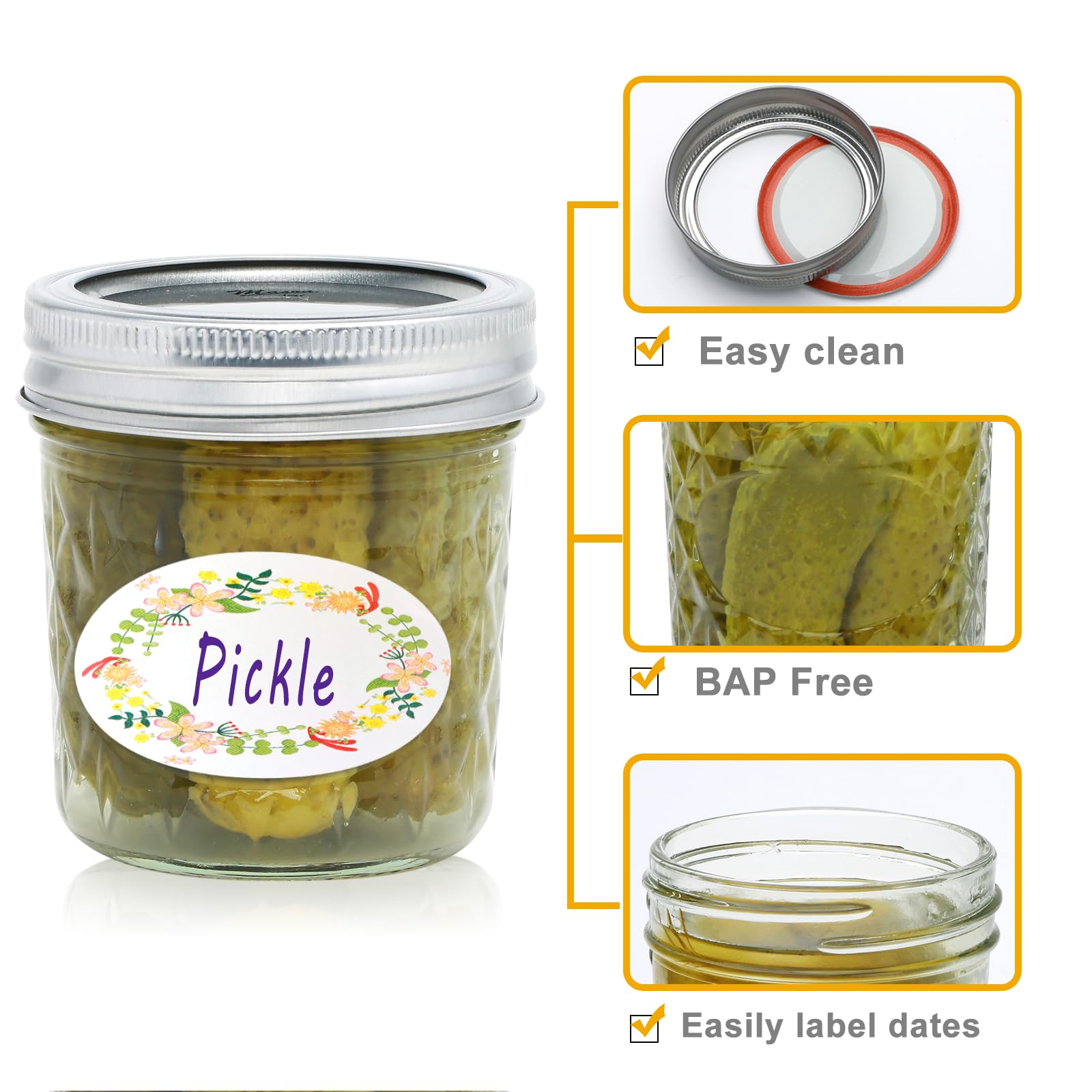 Datttcc kitchen bathroom jar lids provide airtight seal for freshness and easy access.