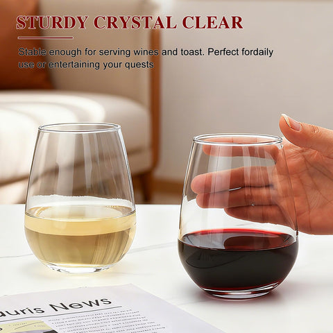 Datttcc stemless wine glass with ergonomic design enhances swirling and aroma