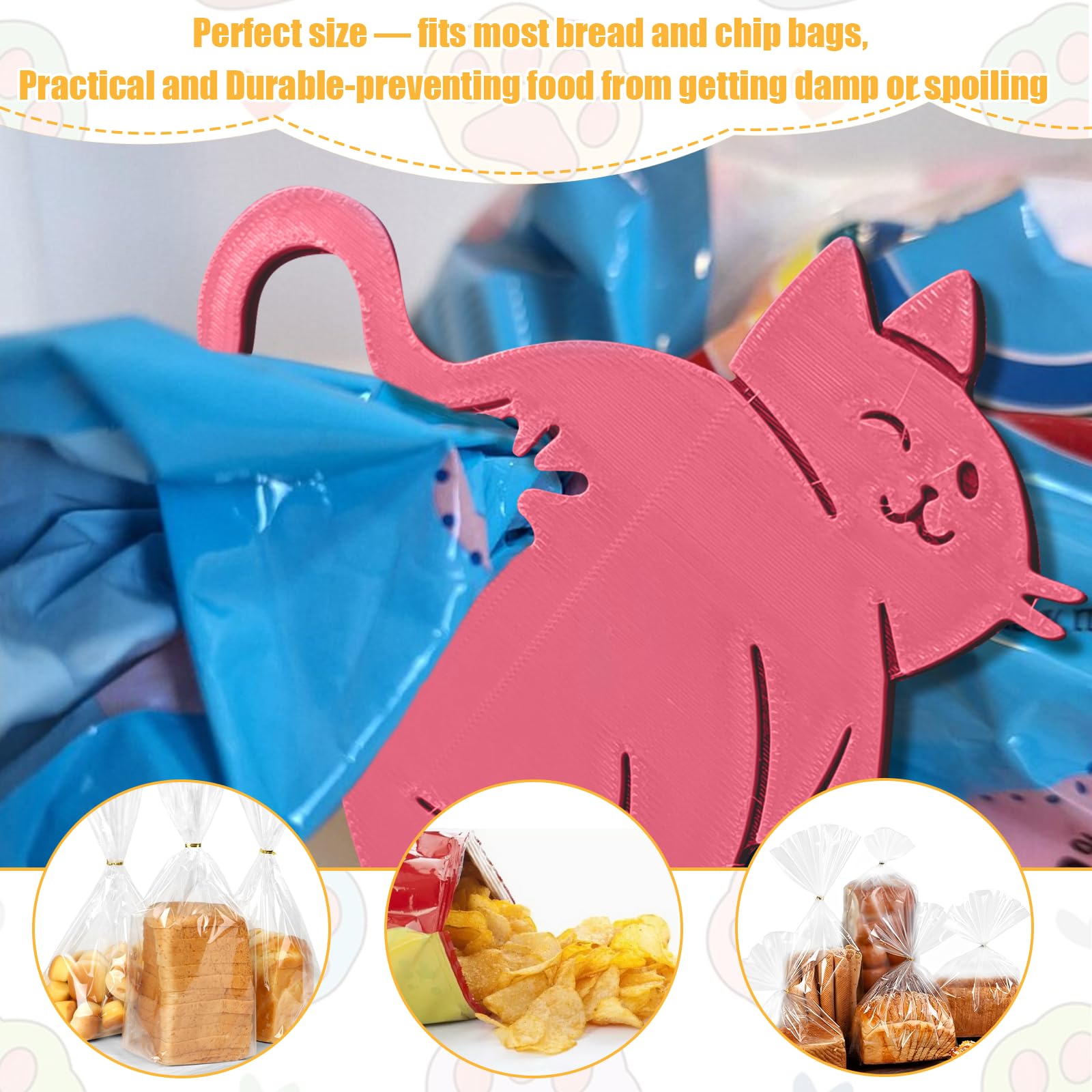 DAUCHVNY cat butt bread clip four-piece set brightening mornings.