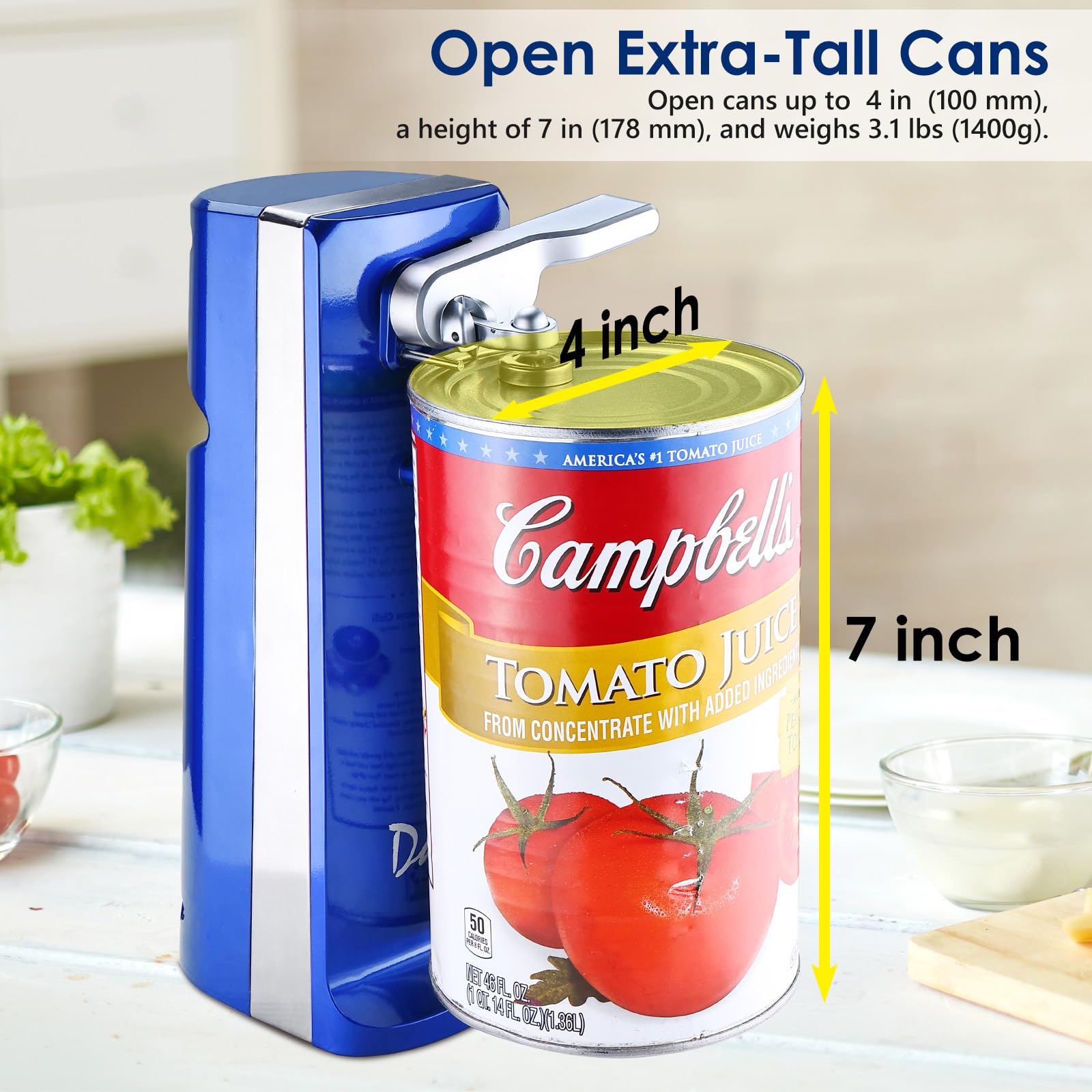 Cans 2–3.9 inches supported by Davivy opener