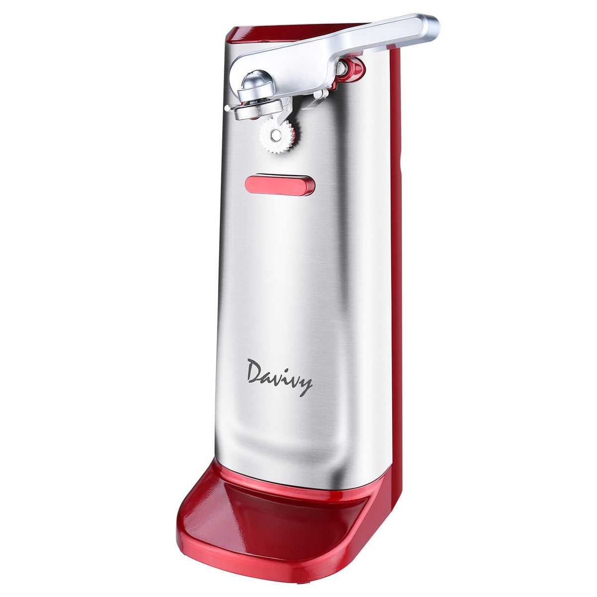 Davivy electric can opener with one-touch lid opening for effortless use.
