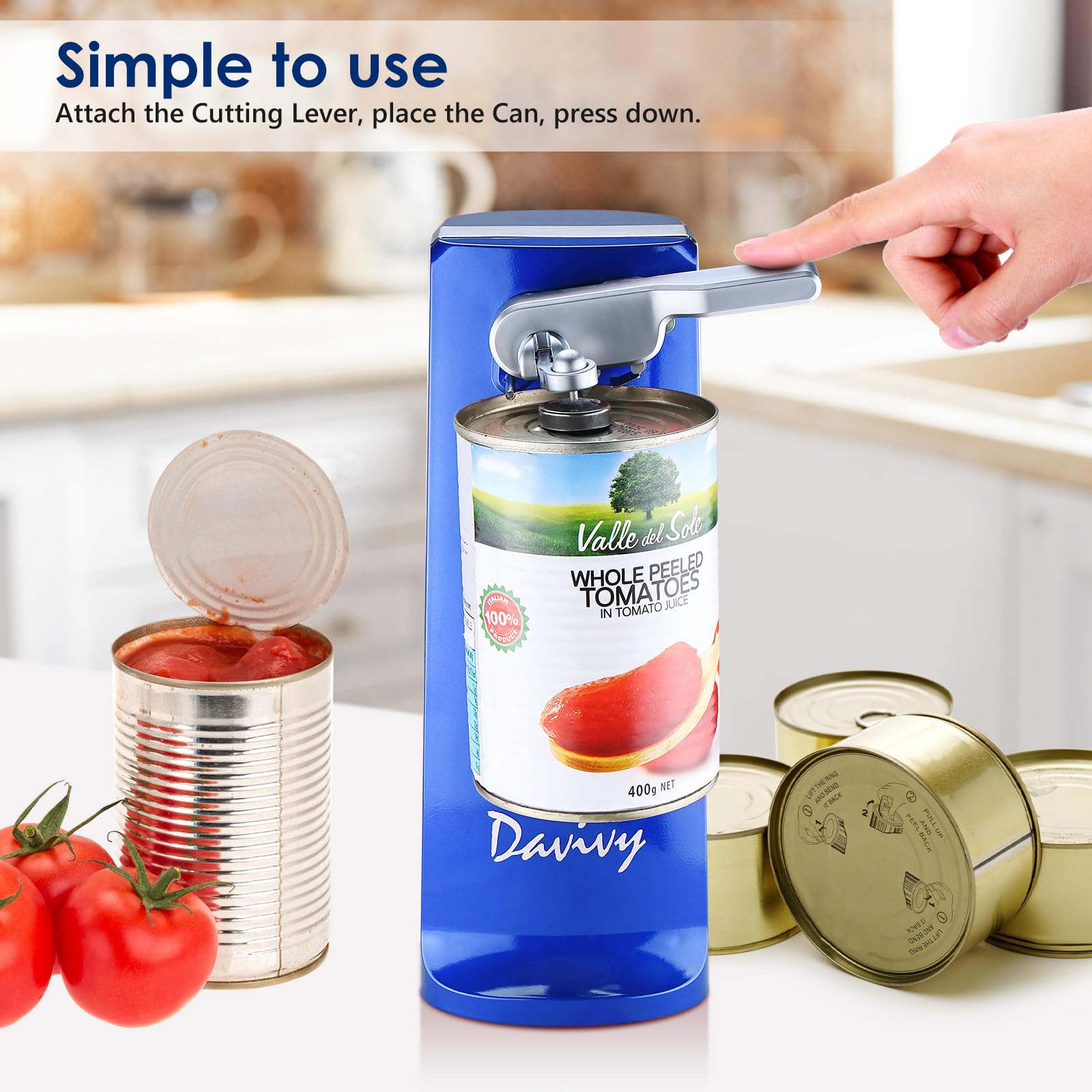 Removable cutter on Davivy can opener for easy cleaning