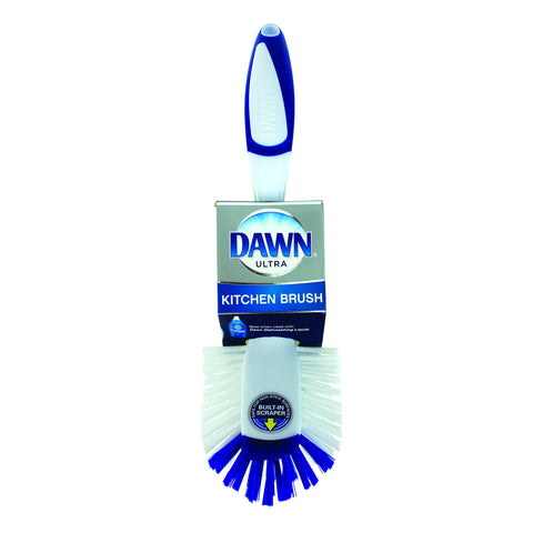 Dawn raised-scrubber head helps loosen residue on pots.