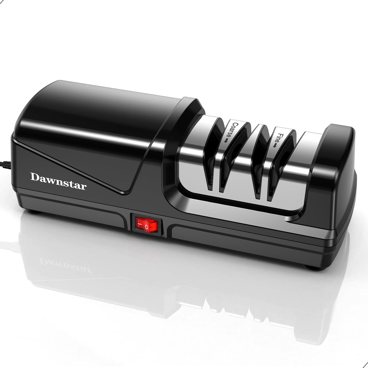 Dawnstar knife sharpener front view with compact home kitchen design