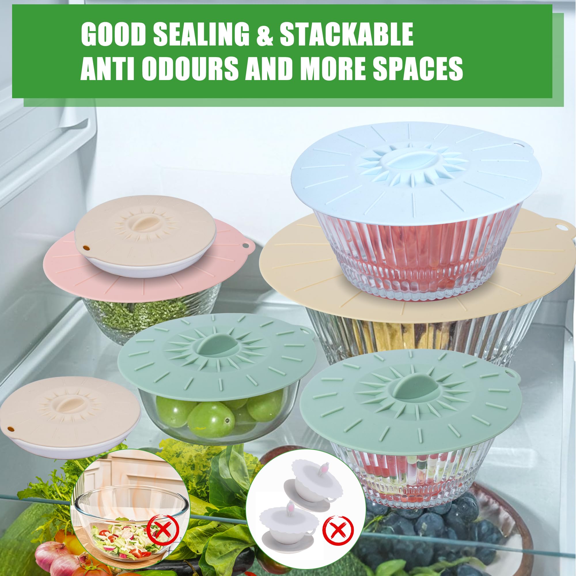 Daxiongmao five-inch silicone lid; flexible fit for jars and small mugs, easy cleaning.