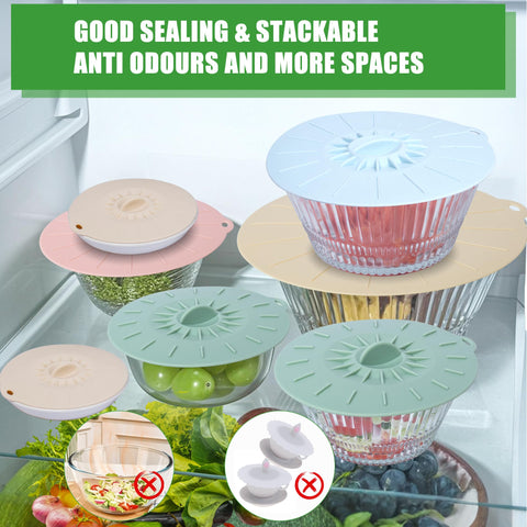 Daxiongmao five-inch silicone lid; flexible fit for jars and small mugs, easy cleaning.