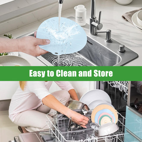 Daxiongmao silicone lids dishwasher-safe; easy to rinse and dry after use.