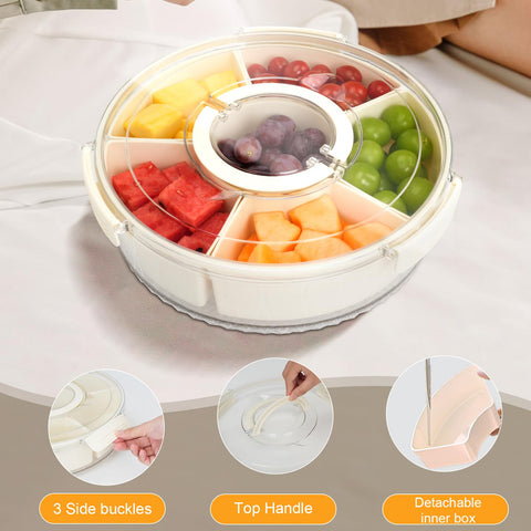Dayacoco lid-closable snack tray seals freshness for travel and storage.