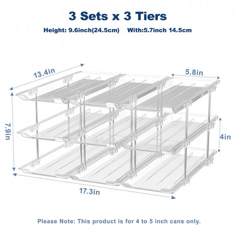 Dayacoco pantry rack 3-sets 3-layers for flexible can configurations and space saving.