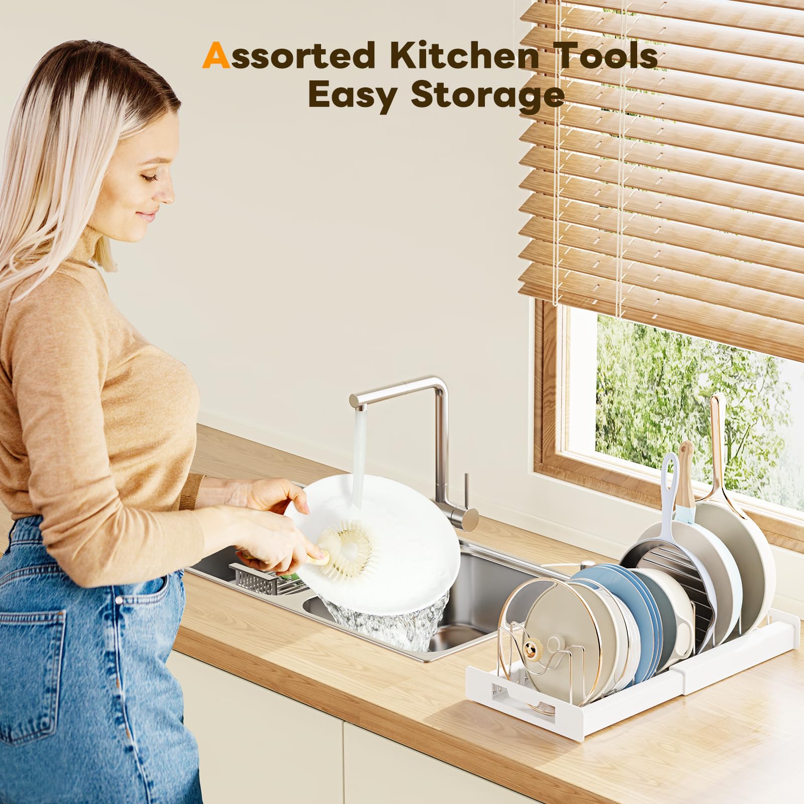 Dayacoco under-sink organizer reduces clutter and speeds access.