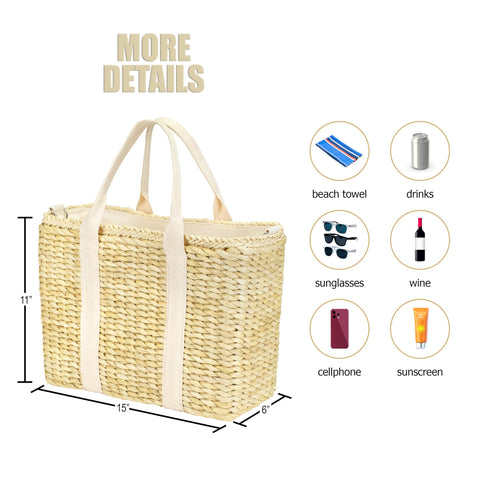 Daytani natural beige cooler bag complements any beach or pool outfit