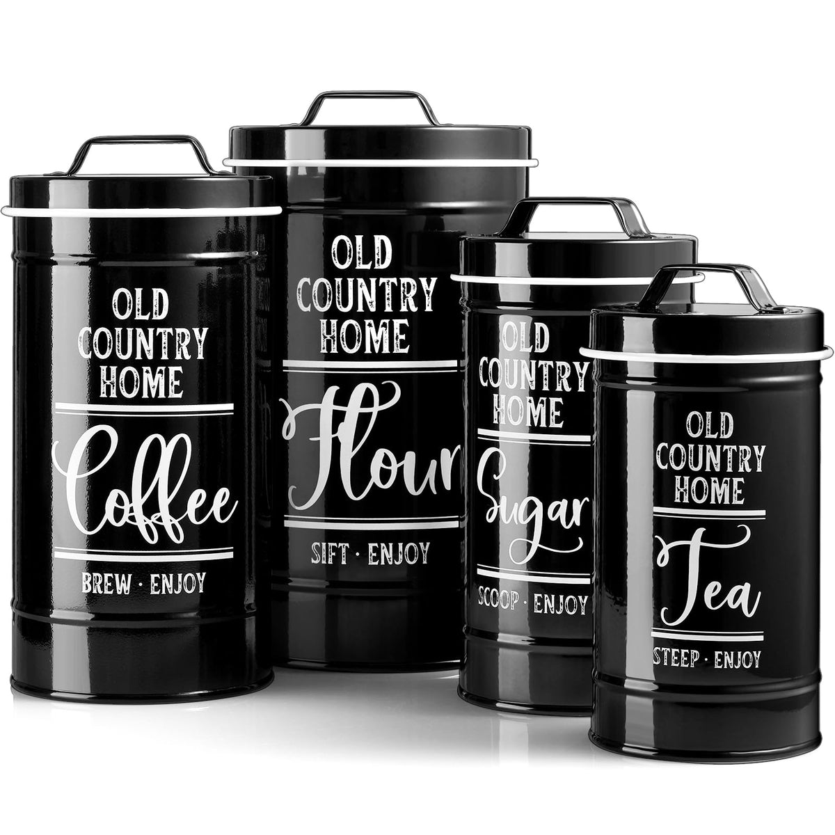 DAYYET black coffee canister with airtight seal preserves aroma.