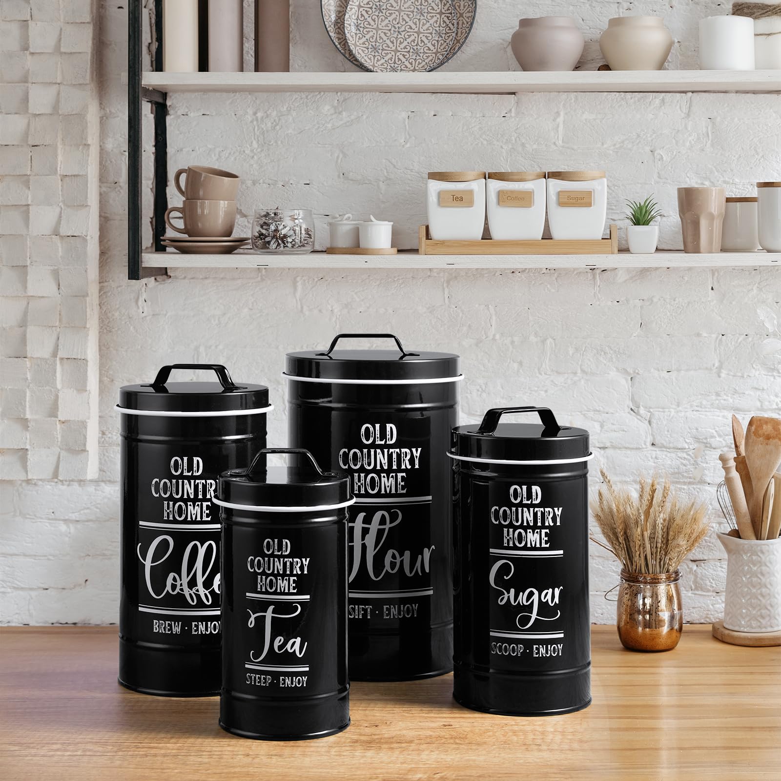 DAYYET flour canister demonstrates nesting storage for space-saving shelves.