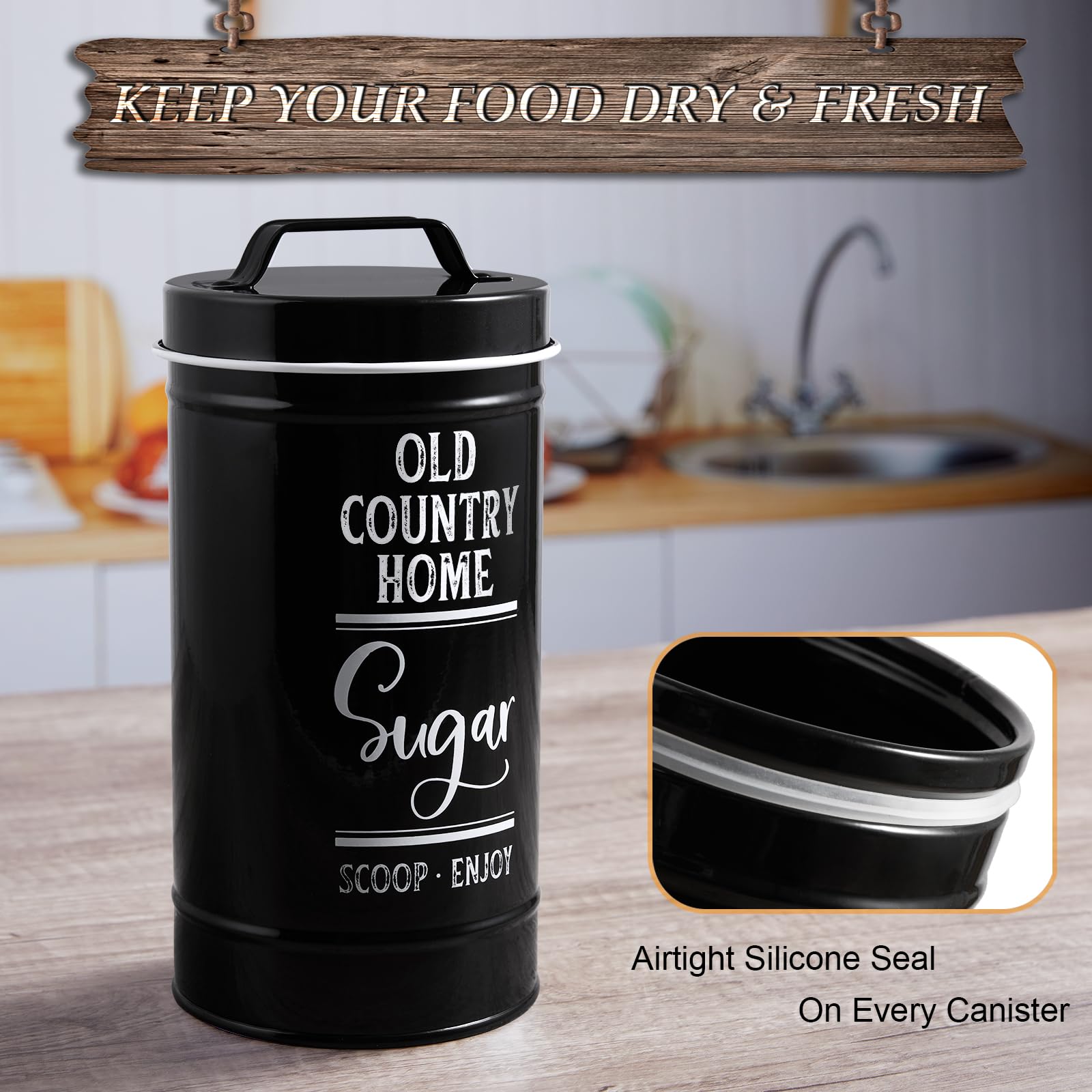 DAYYET tea canister with vintage lid keeps tea fresh.