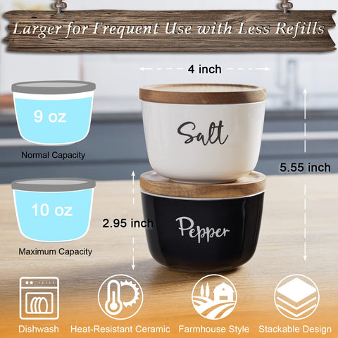 DAYYET ceramic salt container with durable glaze for years of use