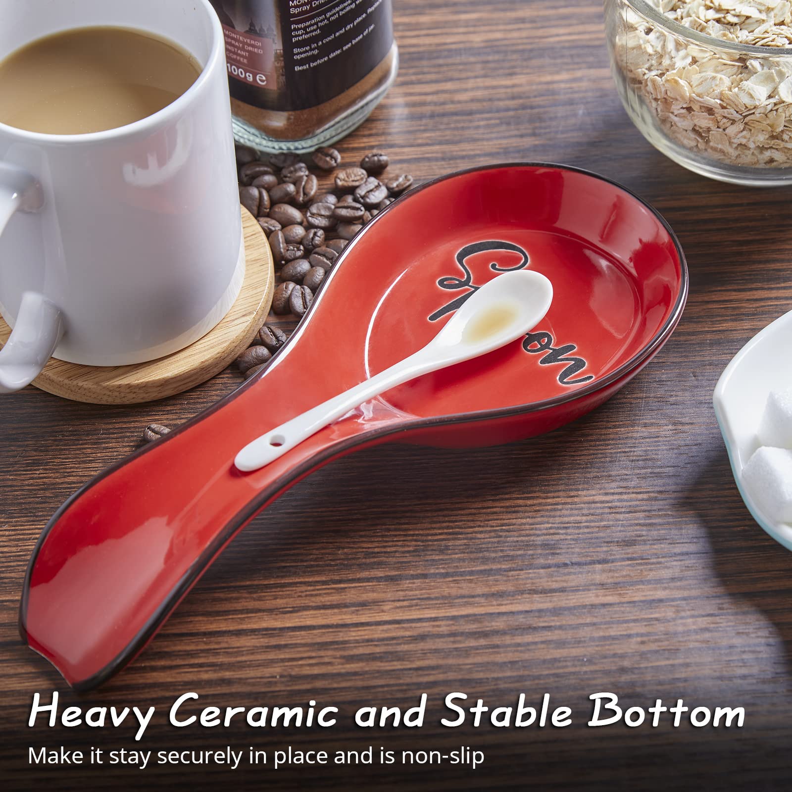 DAYYET ceramic spoon rest is easy to clean and dishwasher safe