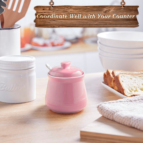 DAYYET ceramic sugar jar with wide opening for easy filling.