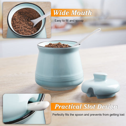 DAYYET coffee-bar decor turquoise sugar bowl enhances style while keeping contents accessible.