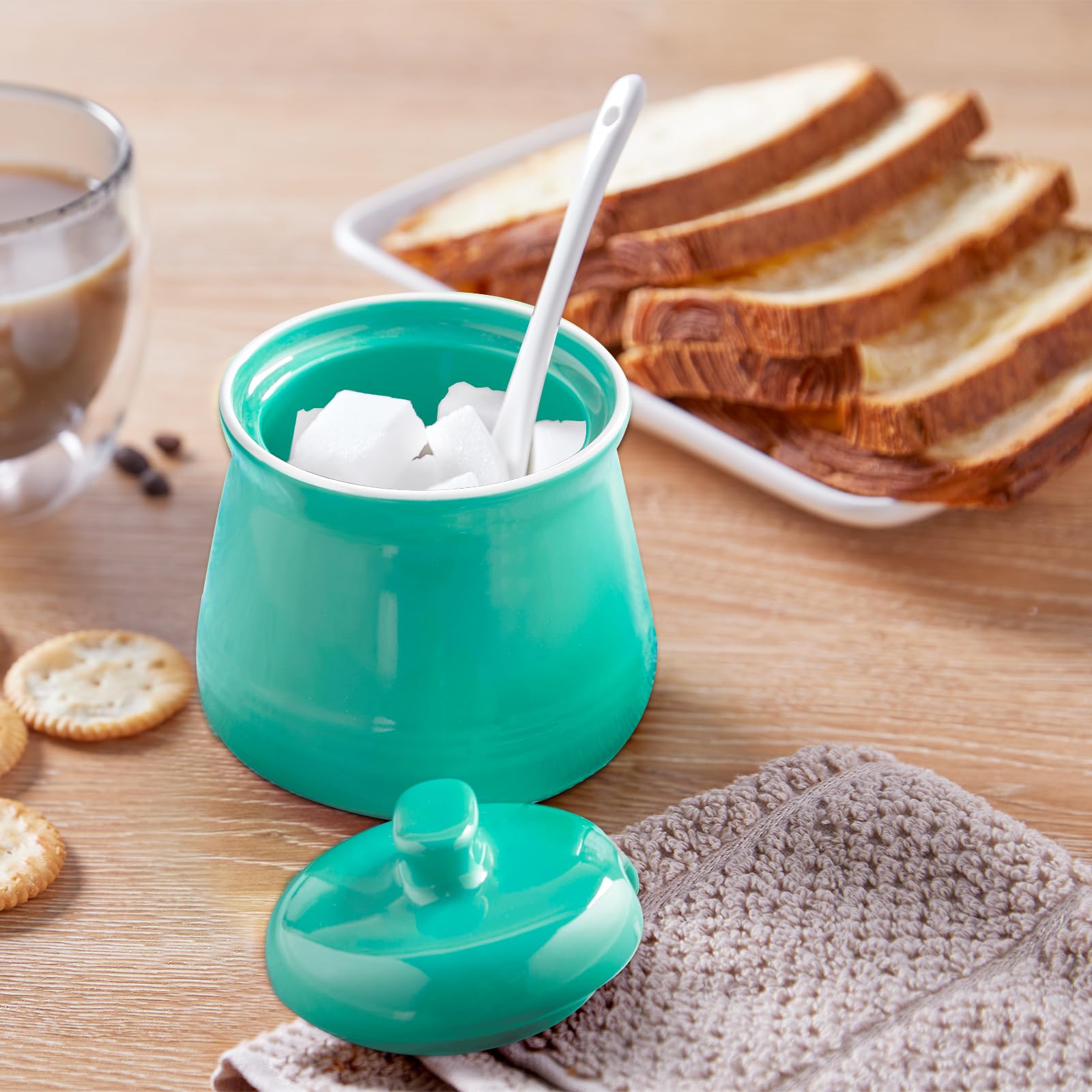 DAYYET sugar bowl complements coffee bar decor while staying durable.