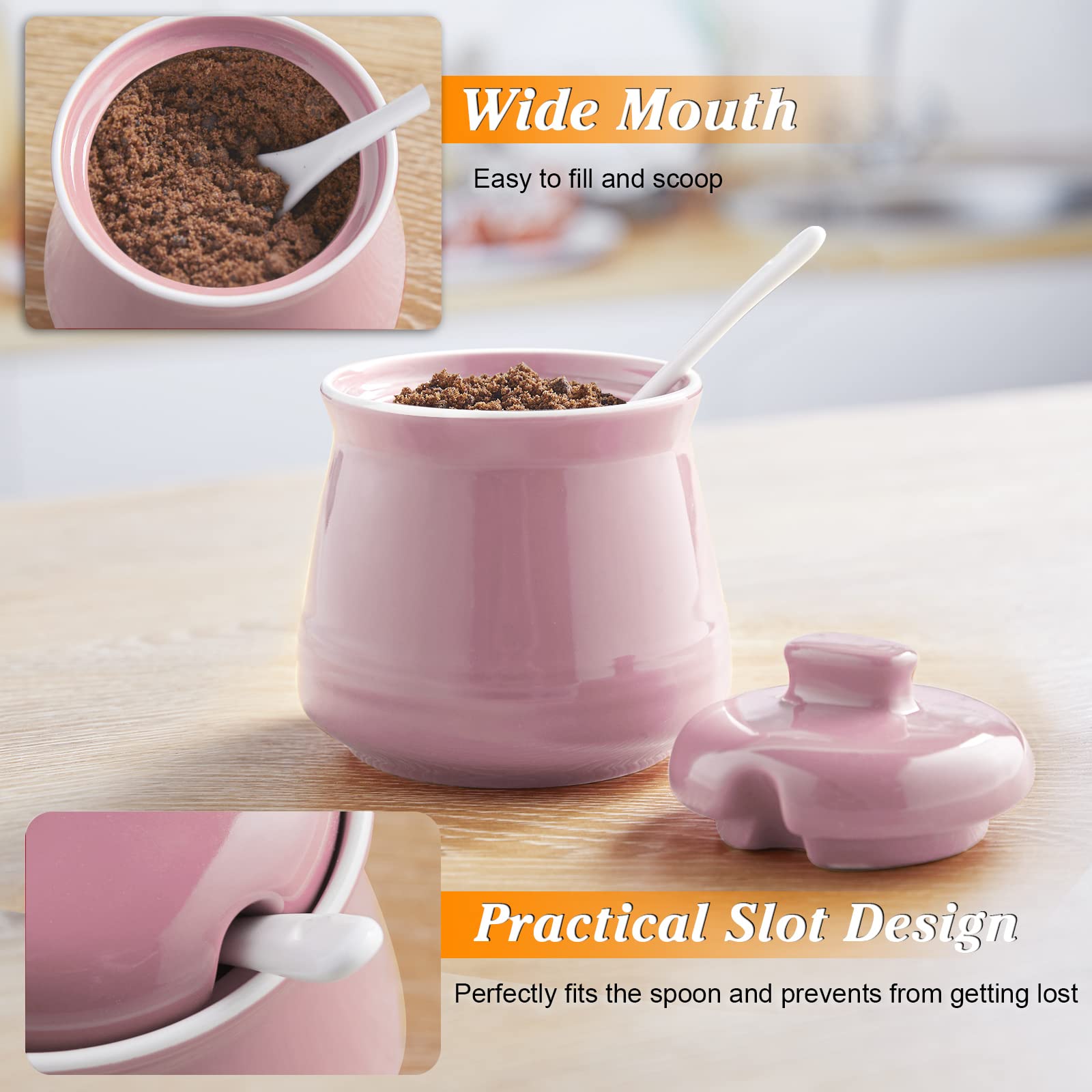 DAYYET farmhouse design sugar bowl adds rustic charm to kitchen counters.