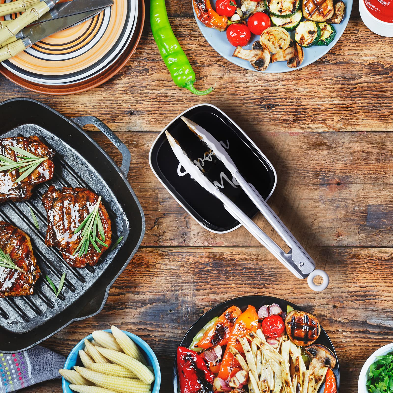 DAYYET durable ceramic spoon rest stays steady during cooking