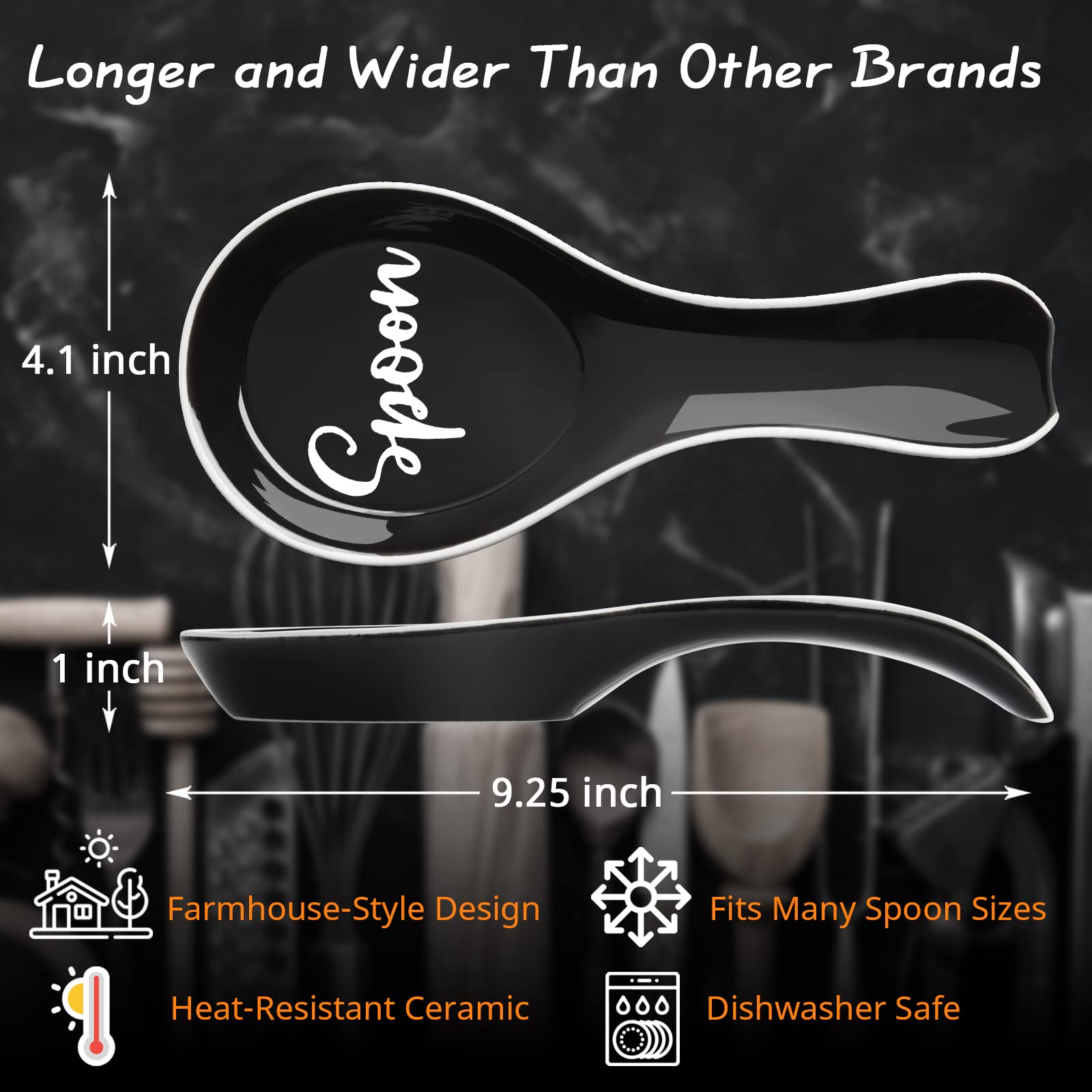 DAYYET spoon rest for kitchen counter catches drips and messes.