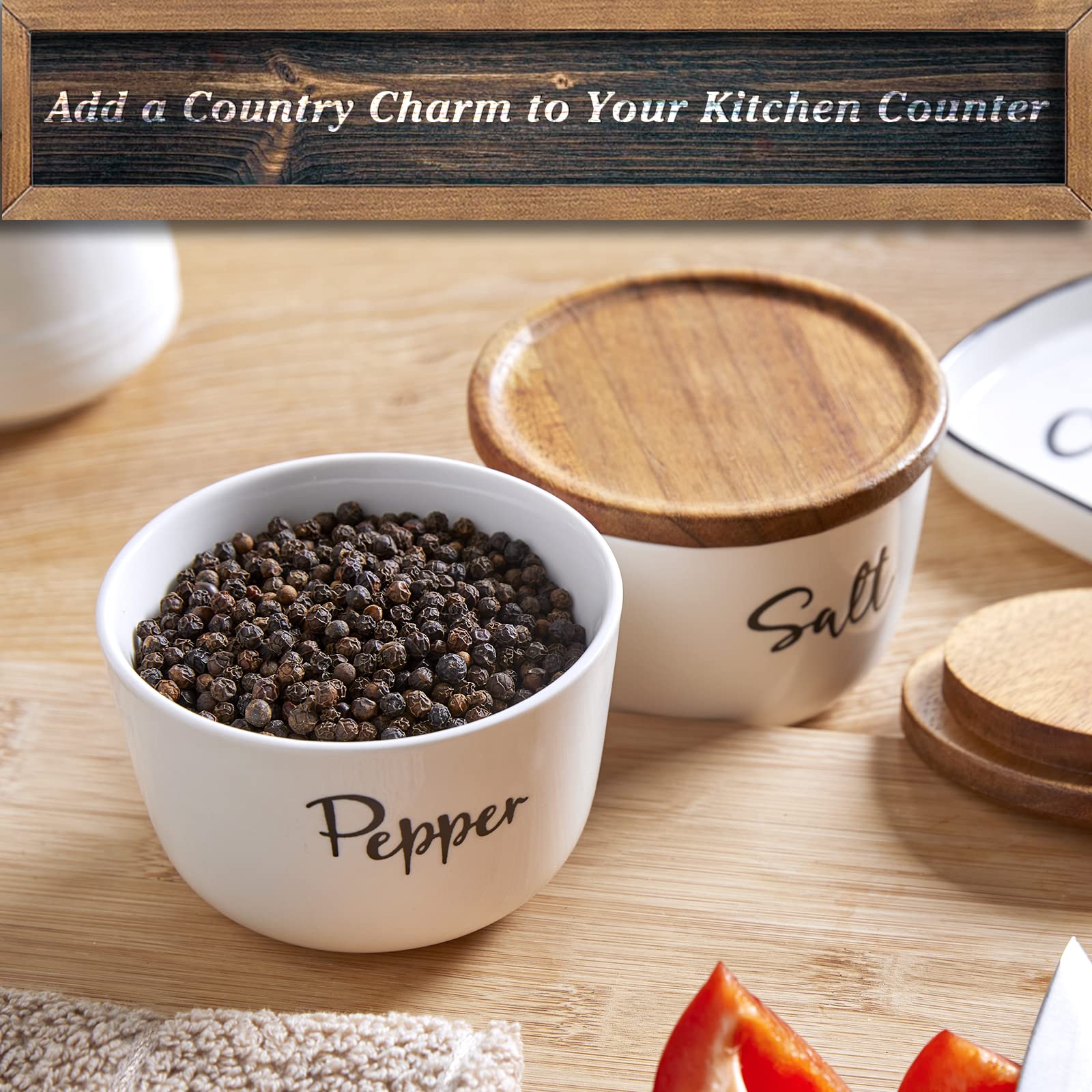 DAYYET stackable salt and pepper bowls save counter space.