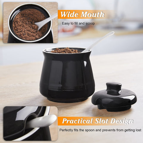 DAYYET sugar bowl with spoon during coffee time keeps the area tidy