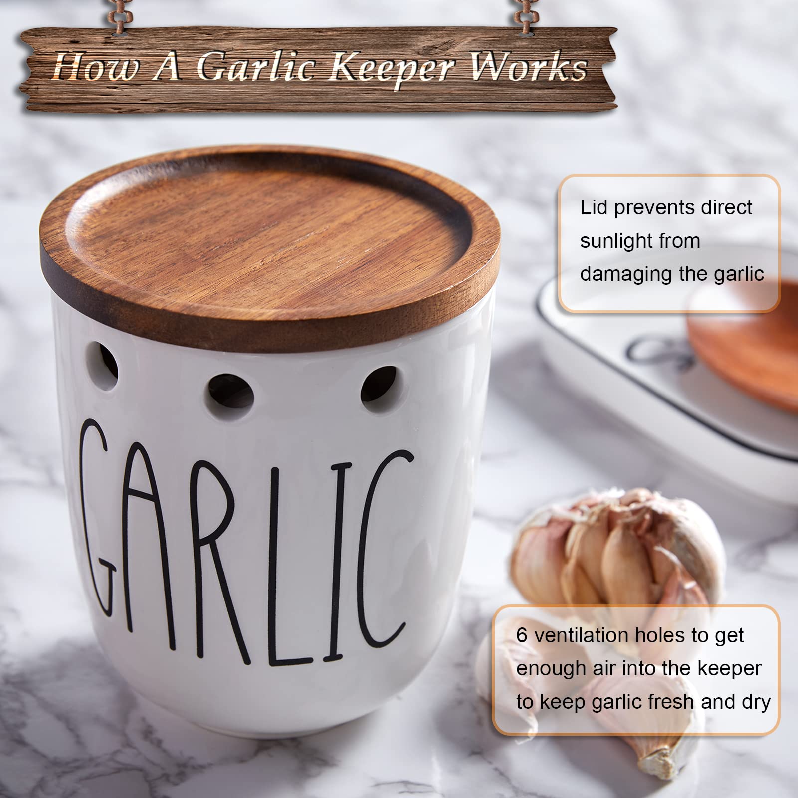 DAYYET Ventilation holes promote airflow for dry, fresh garlic.