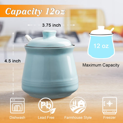 DAYYET wide-mouth sugar container enables easy filling and scooping for kitchen convenience.