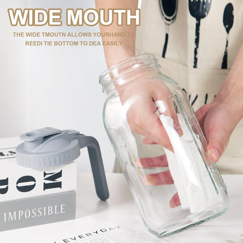 DAZHICN 64oz pitcher leak-proof seal preserves freshness in the fridge.