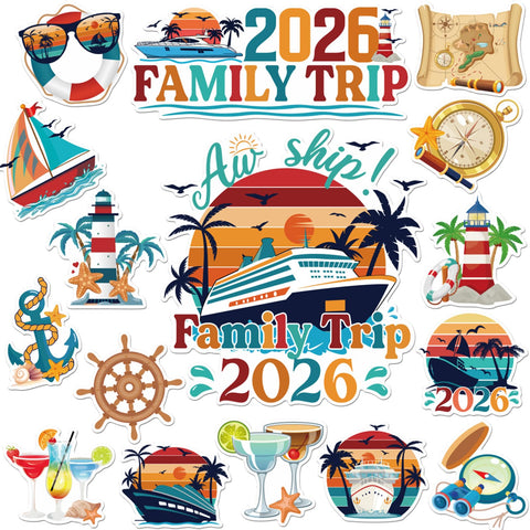 Dazoratix retro cruise magnets decorate a cabin door for vacation vibes