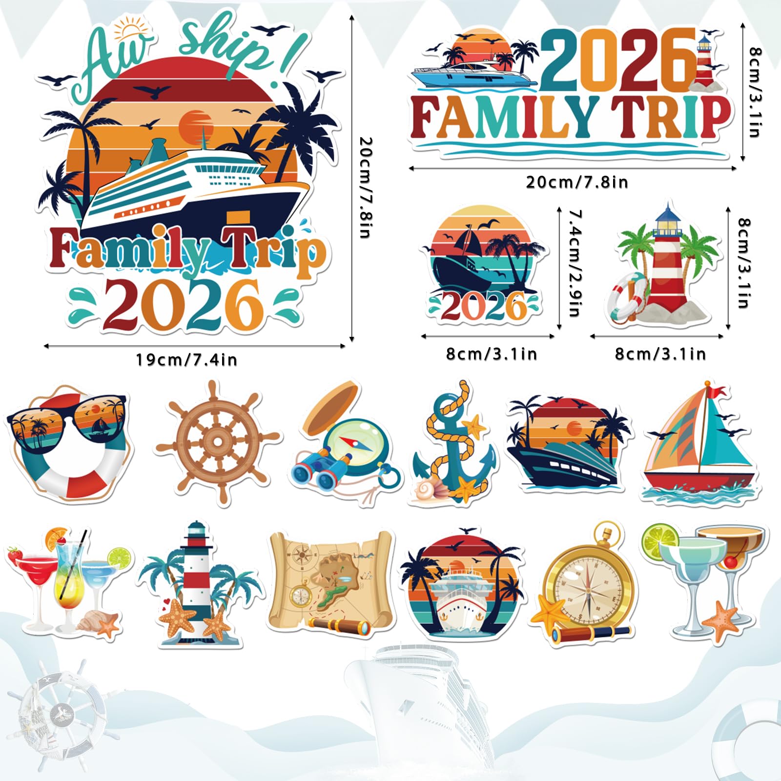 Dazoratix ship palm cocktails magnets add tropical mood to the cabin