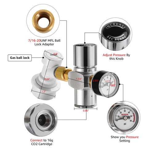 Dbgogo regulator bottom thread close-up illustrating anti-wear construction.