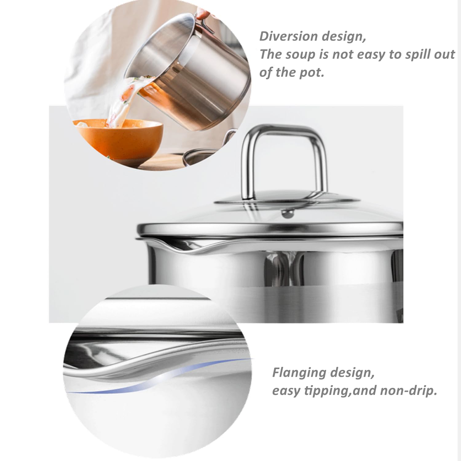 DCIGNA 5-ply induction saucepan delivers even heat across the base.