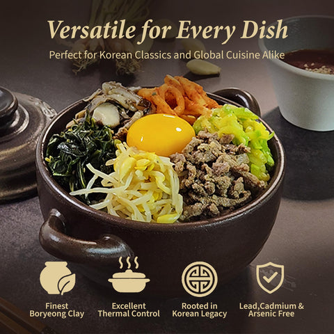 DDasiBowl handcrafted Korean stone pot highlighting natural clay and artisanal finish.