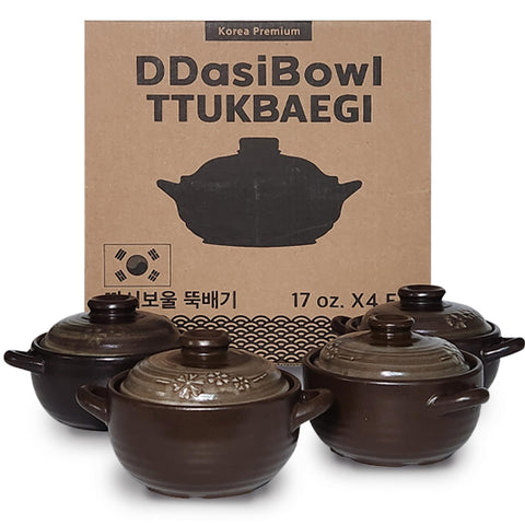 DDasiBowl ttukbaegi set with lids for easy bibimbap prep and table-ready serving.