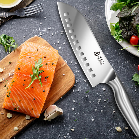 DDF iohEF blade slicing fruits and vegetables in a kitchen task
