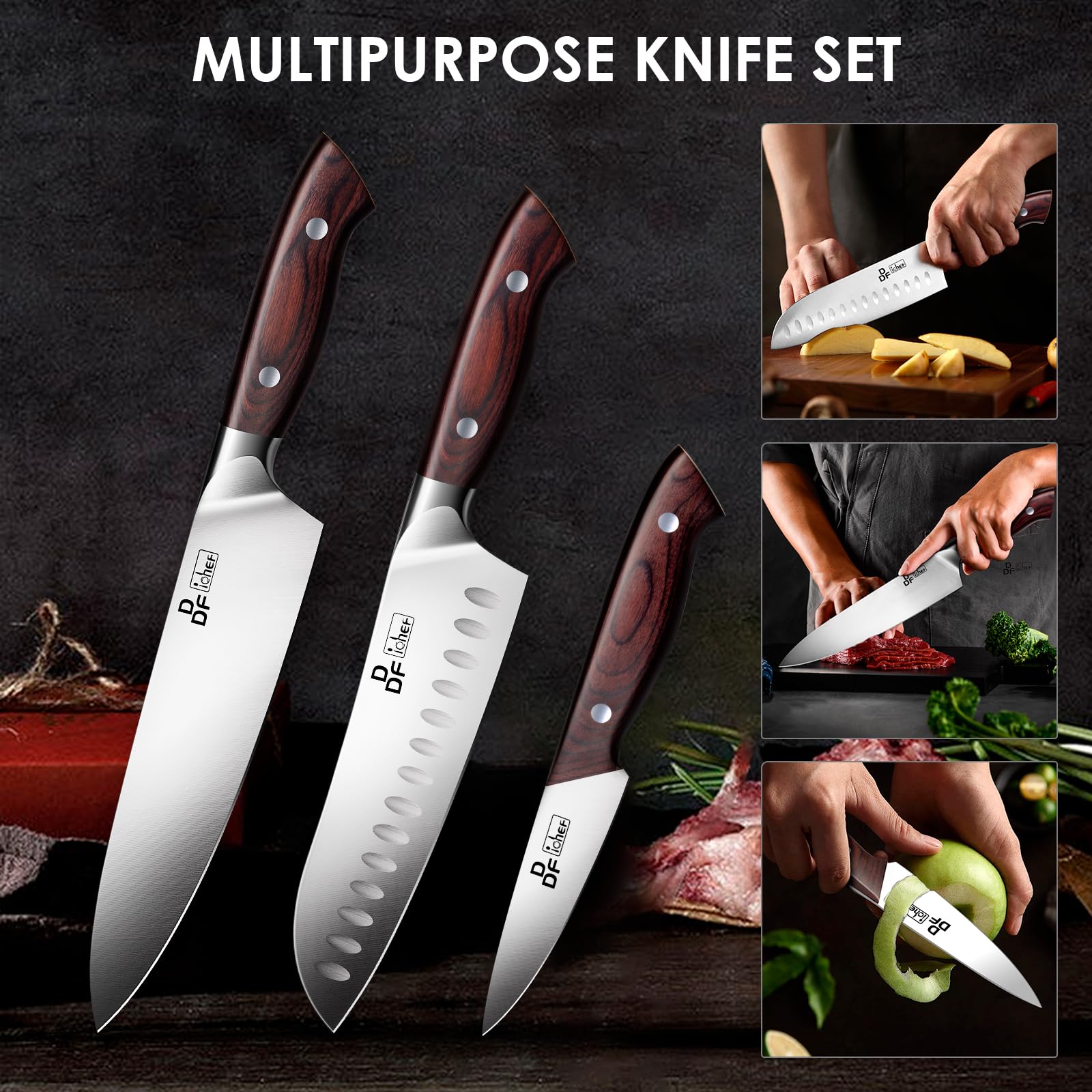 DDF iohEF ergonomic pakkawood handle for comfortable, secure grip.