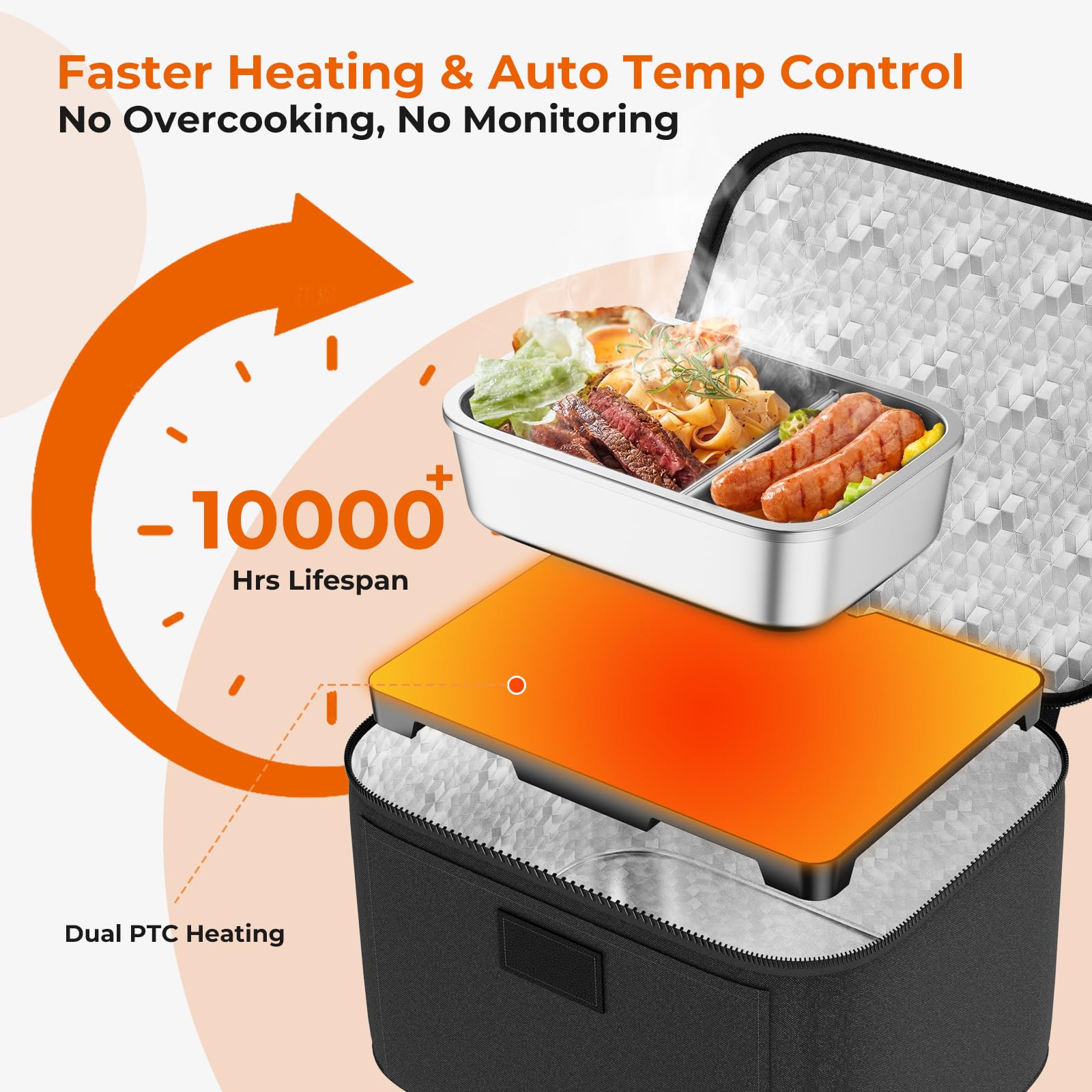 DDHTSAL electric lunch box in-vehicle plug demonstrates on-road warming convenience
